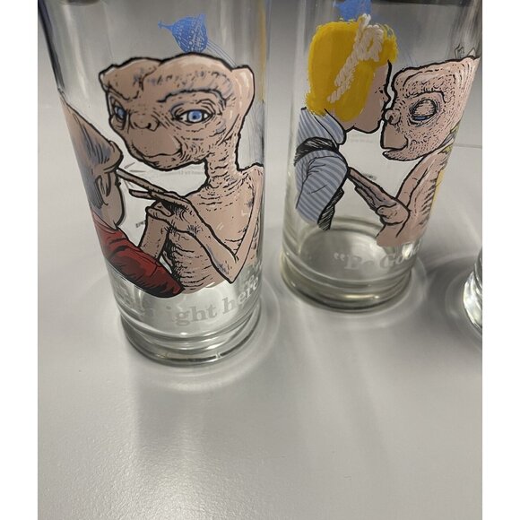 Set of 3 Vintage Pizza Hut E.T. Extra-Terrestrial Glasses -1982 Excellent Cond. - Picture 4 of 13